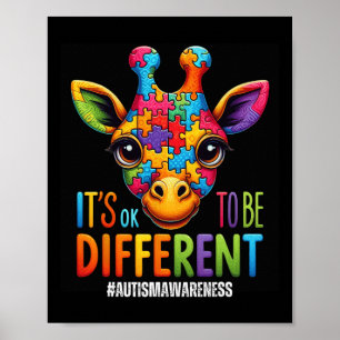 Autismmedvetenhet Söt Giraff Djur Det är Ok Att Va Poster