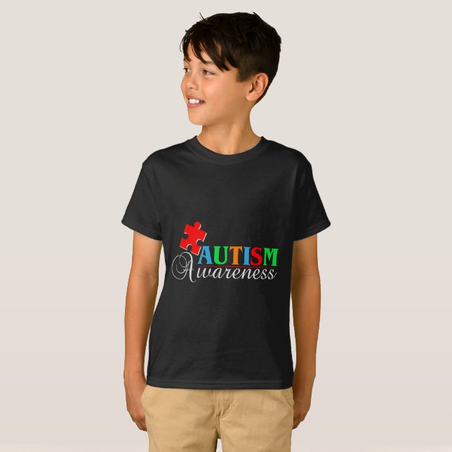 Autismmedvetenhet T Shirt (Hel framsida)