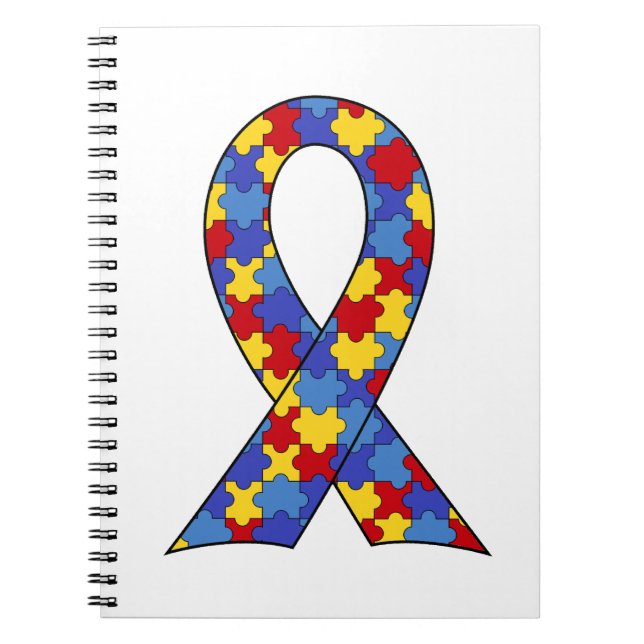 Autismmedvetenhetband Anteckningsbok Med Spiral (Framsidan)