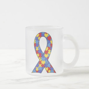 Autismmedvetenhetband Frostad Glasmugg