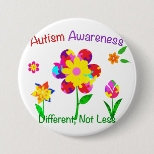 Autismmedvetenhetblommor Knapp