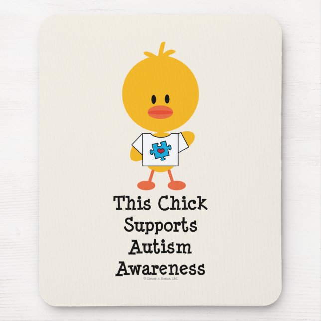 Autismmedvetenhetchick Mousepad Musmatta (Framsidan)