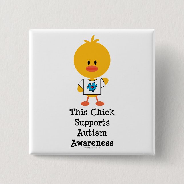 Autismmedvetenhetchicken knäppas knapp (Framsida)