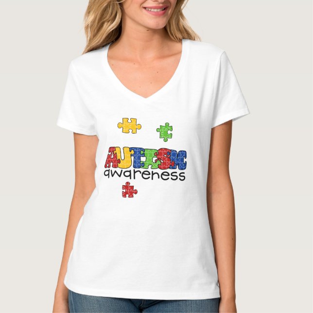 Autismmedvetenhetdesign Tee Shirt (Framsida)