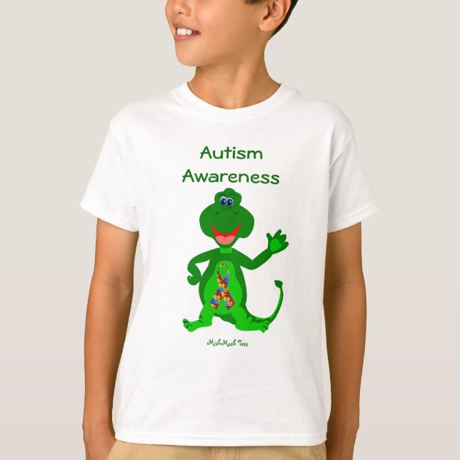 AutismmedvetenhetDinosaur T-shirt (Framsida)