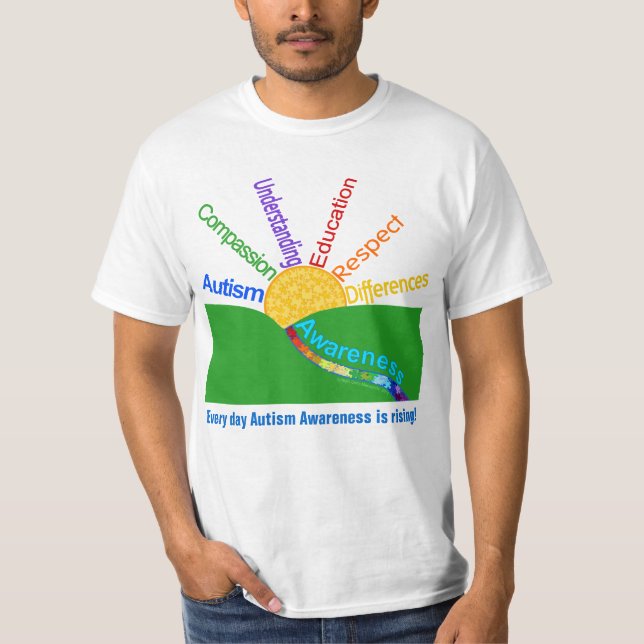 Autismmedvetenheten är resningsoldesignen tee shirt (Framsida)