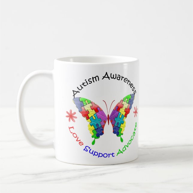 Autismmedvetenhetfjäril Kaffemugg (Vänster)