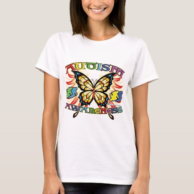 Autismmedvetenhetfjäril Tee (Framsida)