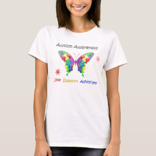 Autismmedvetenhetfjäril Tee Shirt
