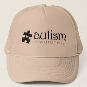 Autismmedvetenhethatt - svart på solbränna keps
