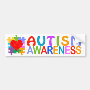 Autismmedvetenhethjärta Bildekal