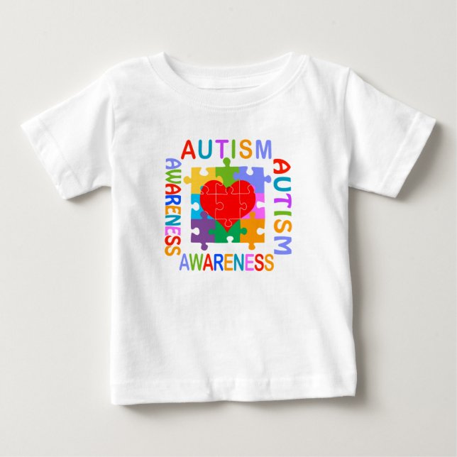 Autismmedvetenhethjärta T-shirt (Framsida)