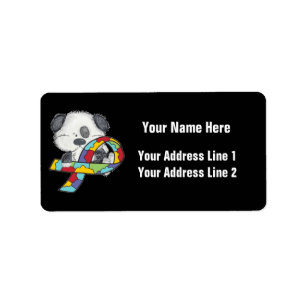 AUtismmedvetenhethund Adressetikett
