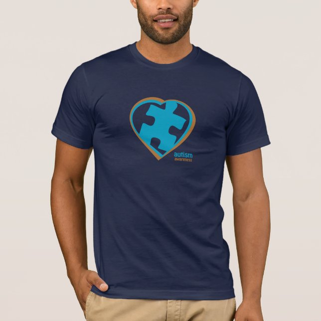 Autismmedvetenhetpussel i hjärta (BBEN) T Shirt (Framsida)