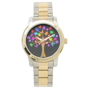 Autismmedvetenhetträd Armbandsur