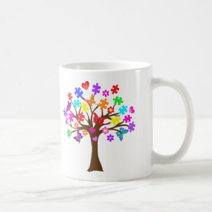 Autismmedvetenhetträd Kaffemugg