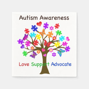 Autismmedvetenhetträd Pappersservett