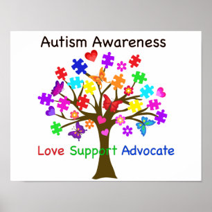 Autismmedvetenhetträd Poster