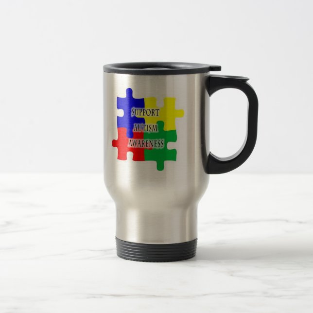 Autismmedvetenhettravel mug resemugg (Höger)