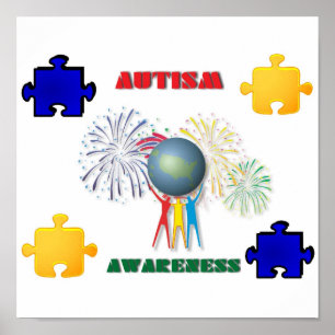 Autismmedvetenhettryck Poster