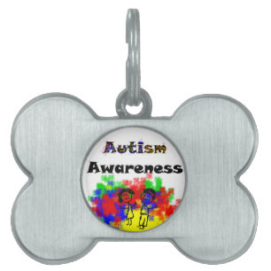 Autismmedvetenhetvänner Namnbricka Husdjur