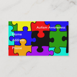 Autismmedvetenhetvisitkort Visitkort