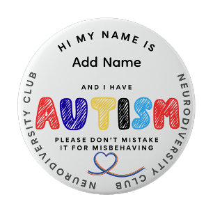 Autismnål ID Neurodiversitetsklubb Knapp