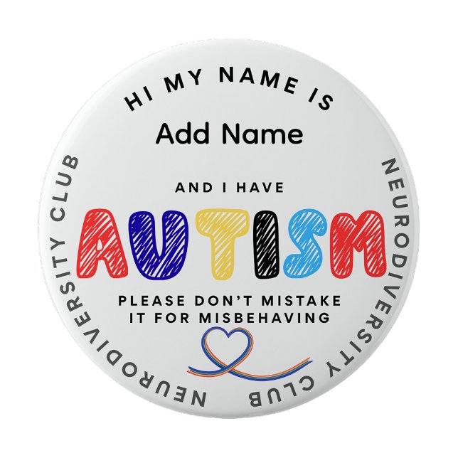 Autismnål ID Neurodiversitetsklubb Knapp (Autism Awareness Pins)