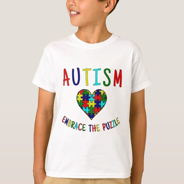 Autismomfamning pussel tee shirt (Framsida)