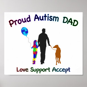 Autismpappa med hunden poster