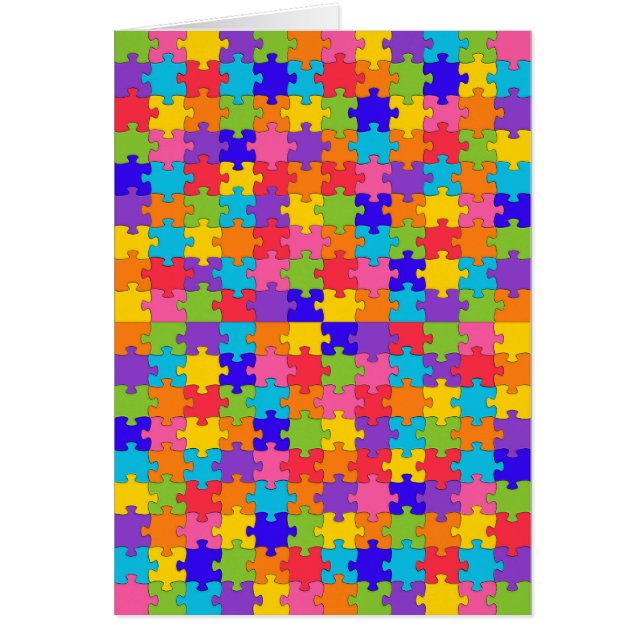 autismpussel hälsningskort (Framsidan)