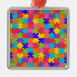 autismpussel julgransprydnad metall