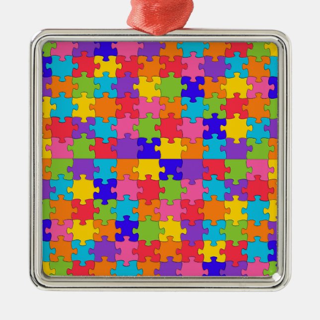 autismpussel julgransprydnad metall (Framsidan)