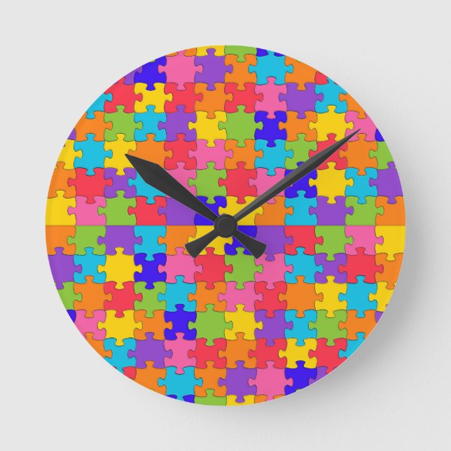autismpussel rund klocka (Framsida)