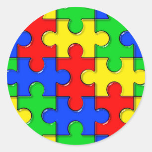 Autismpussel Runt Klistermärke