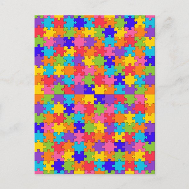 autismpussel vykort (Framsida)