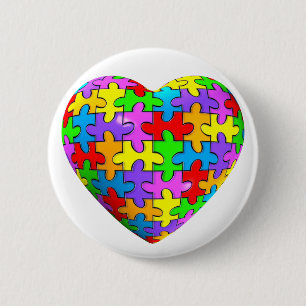 Autismpusselhjärta Knapp
