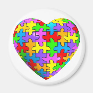 Autismpusselhjärta Magnet