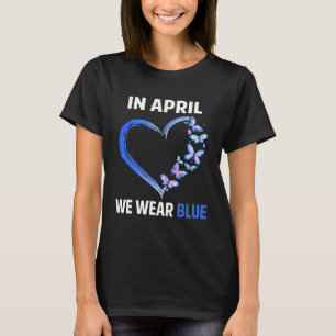 Autismregnbåge i april Vi bär blått Autismmedvetan T Shirt
