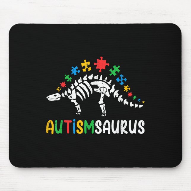 Autismsaurus Dinosaur Boys Kids Småbarn Autism Awa Musmatta (Framsidan)