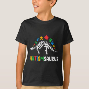 Autismsaurus Dinosaur Boys Kids Småbarn Autism Awa T Shirt