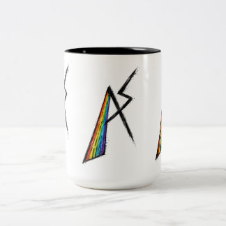 Autismspektrum AS-symbol | Modern regnbåge  Två-Tonad Mugg