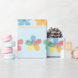 Autismstöd Annorlunda Inte Mindre Blommor Blå ASD Presentpapper