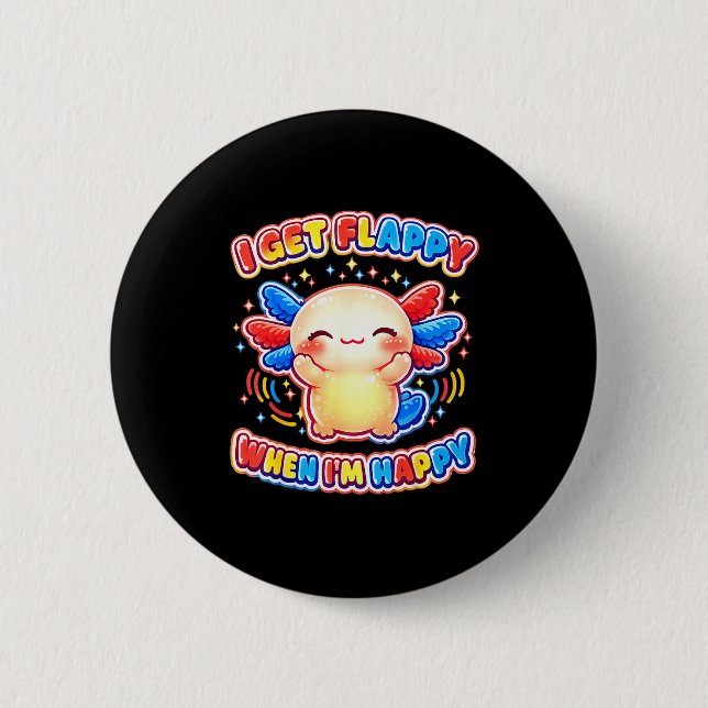 Autismstöd stimming axolotl blir glad när knapp (Framsida)
