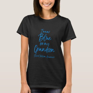 Autismstödgåva till mormor Jag bär blått för min T Shirt