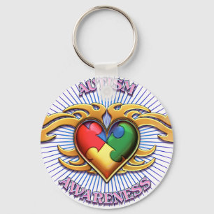 AUTISMTRIBALHEART15 NYCKELRING