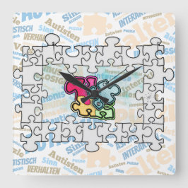 Autismus Autism Fyrkantig Klocka