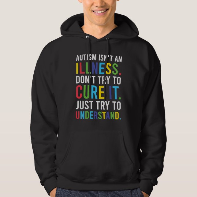 Autist consciousness outfit autism is not a diseas hoodie (Framsida)