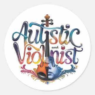 Autistic and violinist runt klistermärke