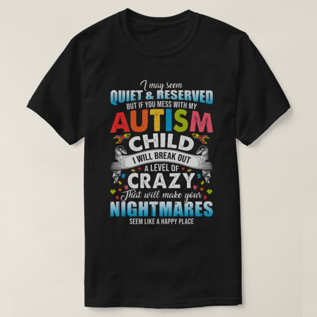 Autistic Autism Awareness Puzzle Pieces Proud Auti T Shirt (Design framsida)